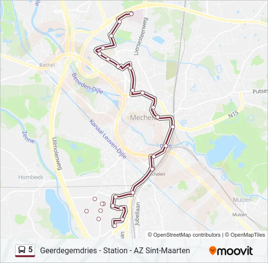 5 Bus Line Map