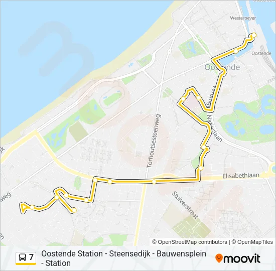 Bus 7 lijnkaart