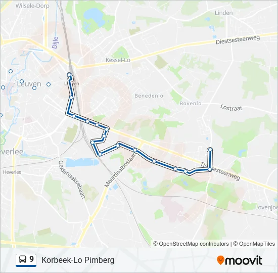 9 Bus Line Map
