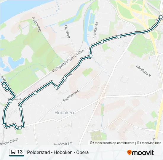 13 Bus Line Map
