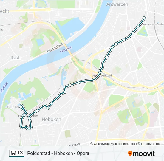 13 Bus Line Map