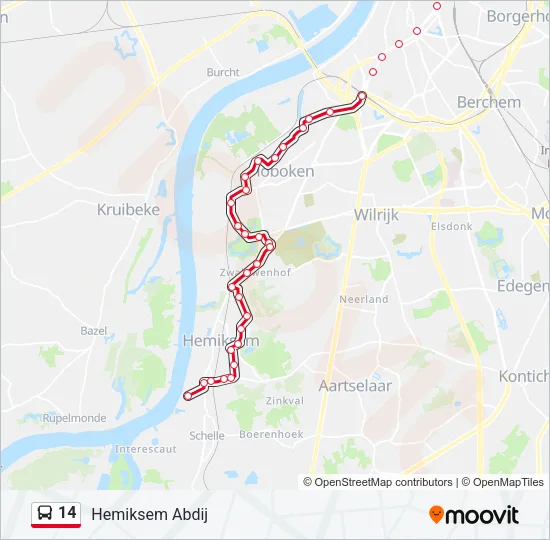 14 Bus Line Map