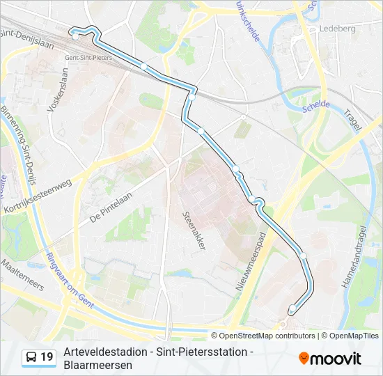 19 Bus Line Map