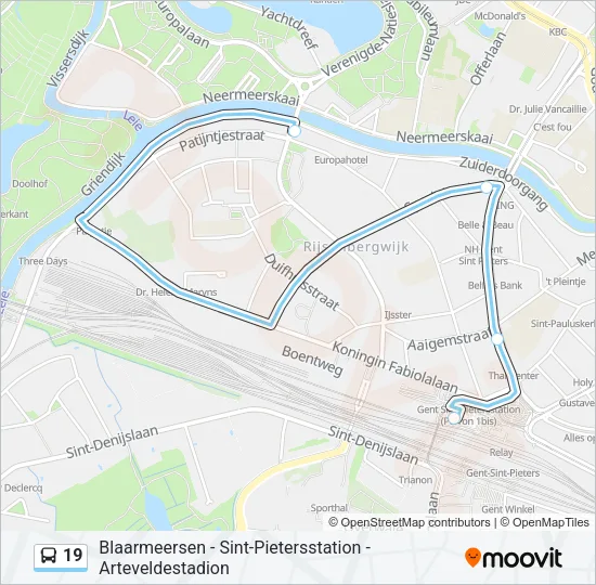 19 Bus Line Map