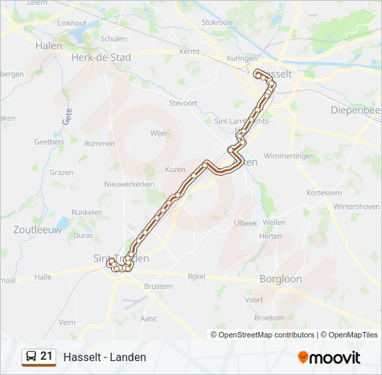 21 Bus Line Map
