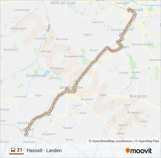 21 Bus Line Map