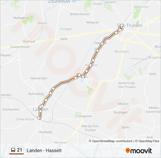 21 Bus Line Map