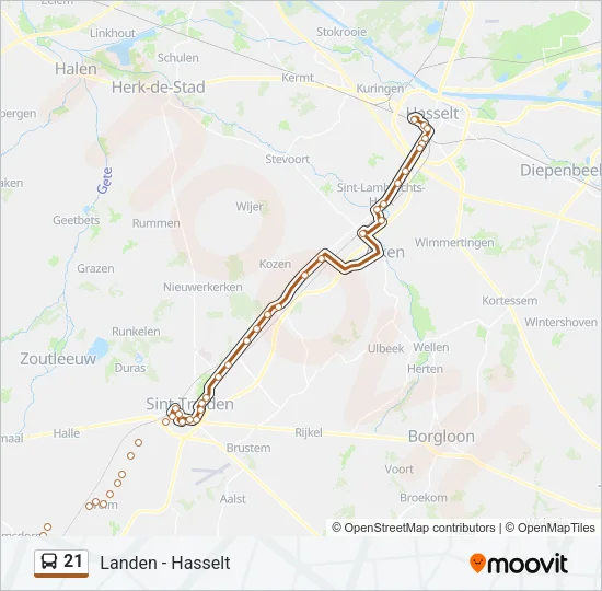 21 Bus Line Map