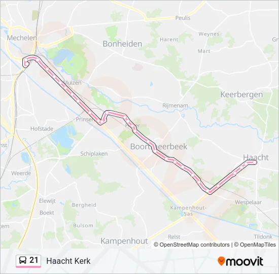 21 Bus Line Map