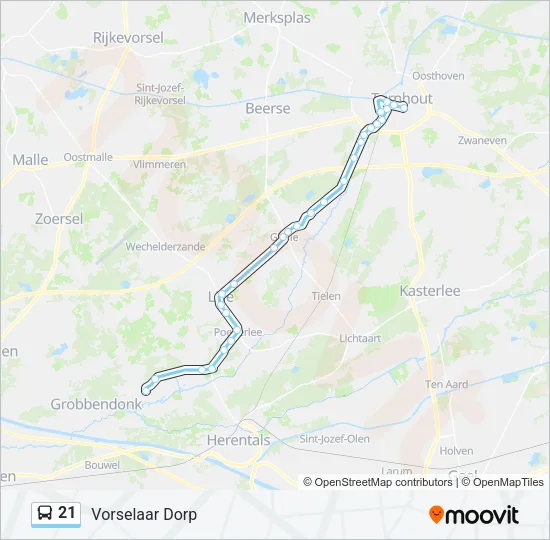 21 Bus Line Map