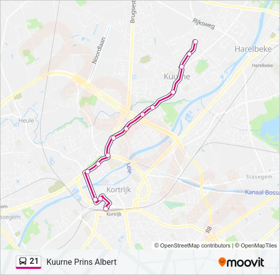 21 Bus Line Map