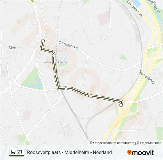 21 Bus Line Map