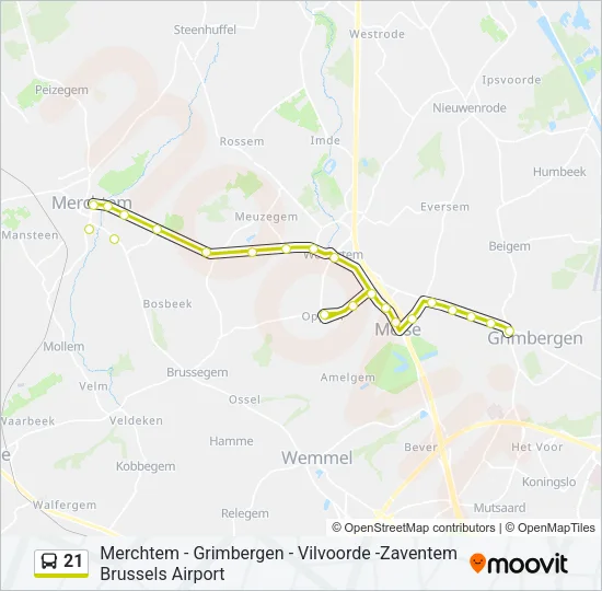 21 Bus Line Map
