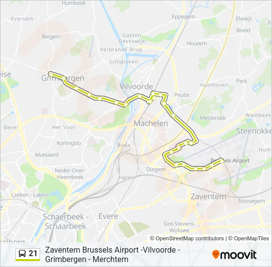 21 Bus Line Map