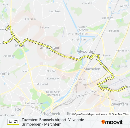 21 Bus Line Map