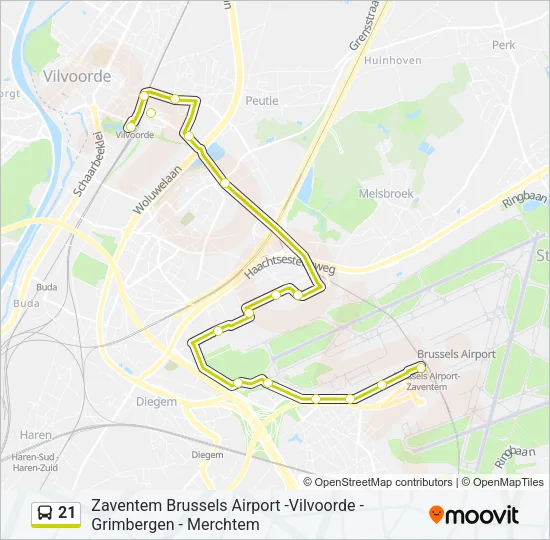 21 Bus Line Map
