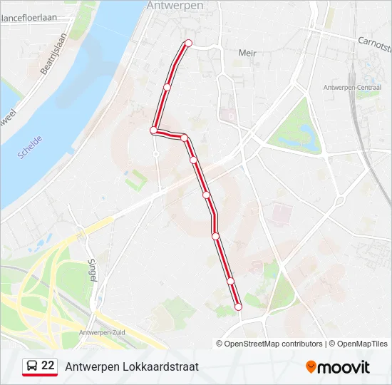 22 Bus Line Map