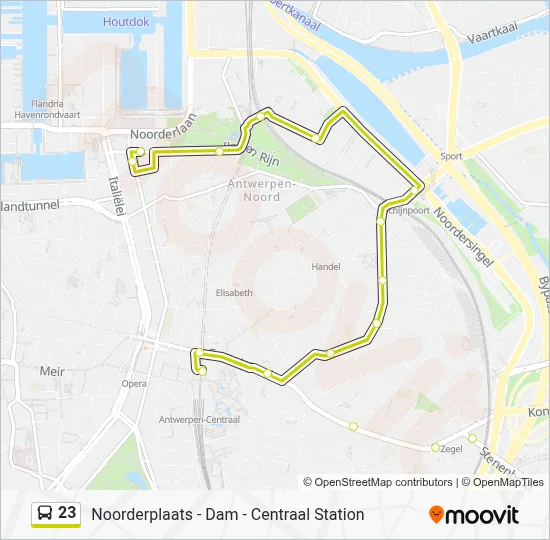 23 Route: dienstregelingen, haltes en kaarten - Antwerpen Centraal ...