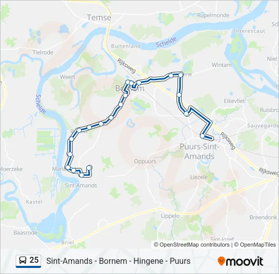 25 Bus Line Map