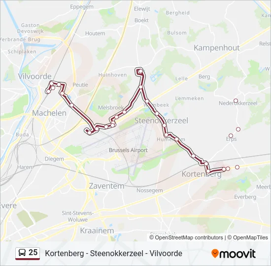 25 Bus Line Map