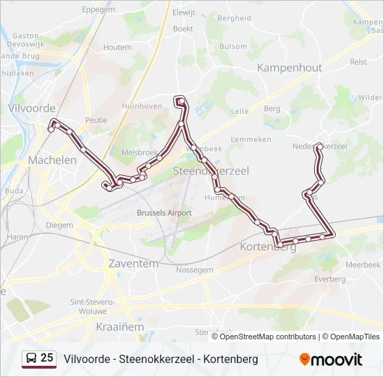 25 Bus Line Map