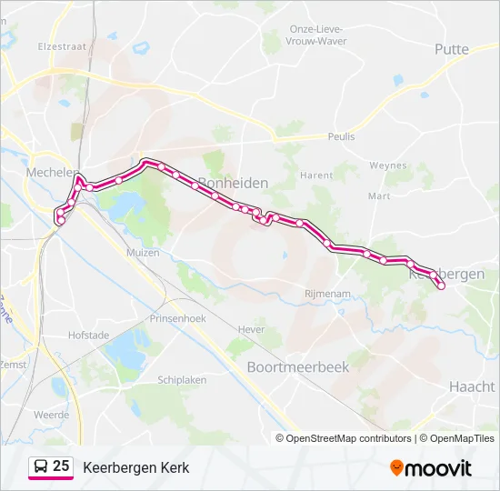 25 Bus Line Map