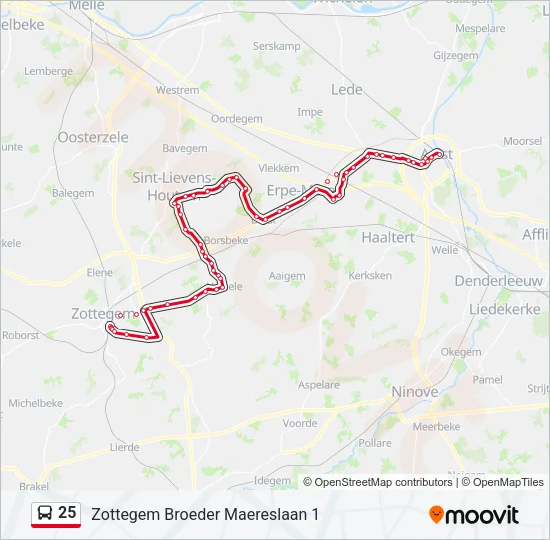 25 Bus Line Map
