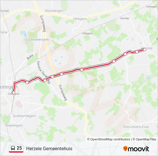 25 Bus Line Map