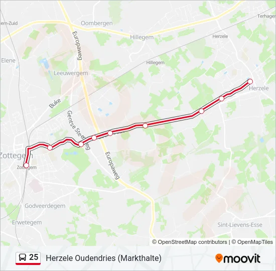 25 Bus Line Map