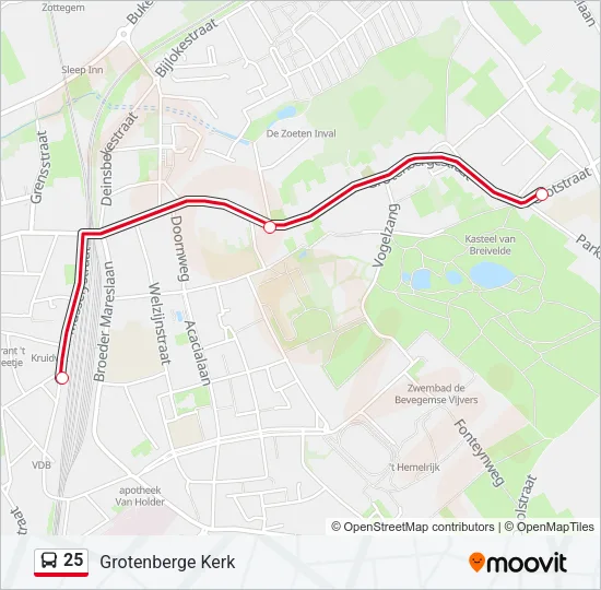 25 Bus Line Map