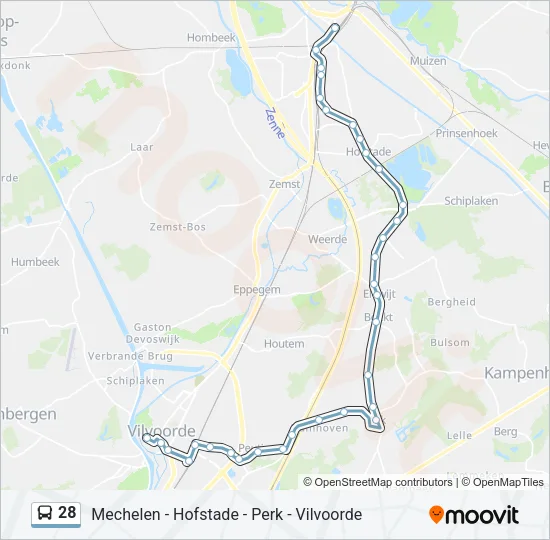 28 Bus Line Map