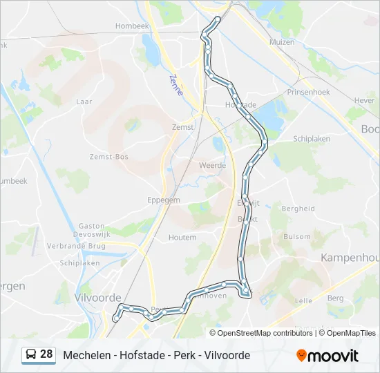 28 Bus Line Map