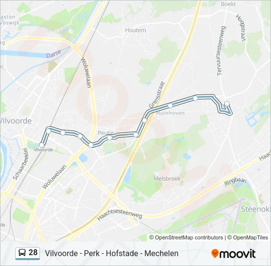 28 Bus Line Map