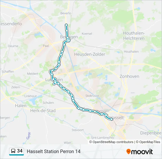 34 Bus Line Map