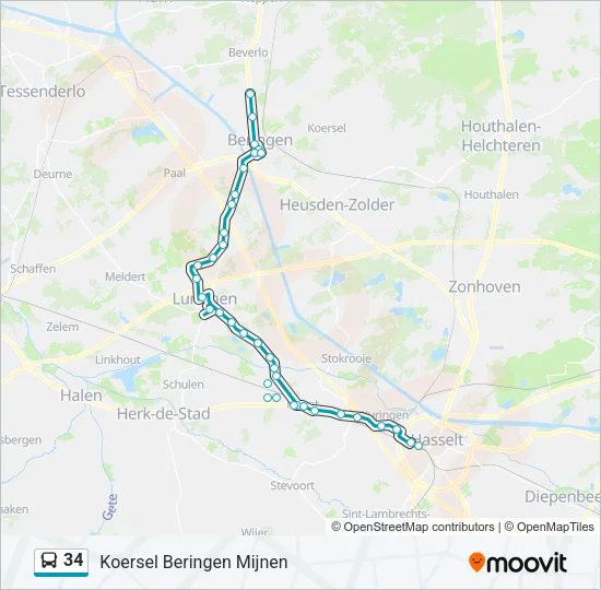 34 Bus Line Map