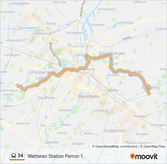 34 Bus Line Map