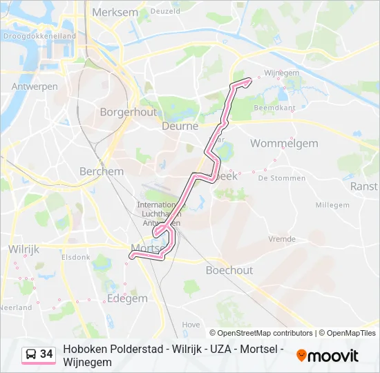 34 Bus Line Map