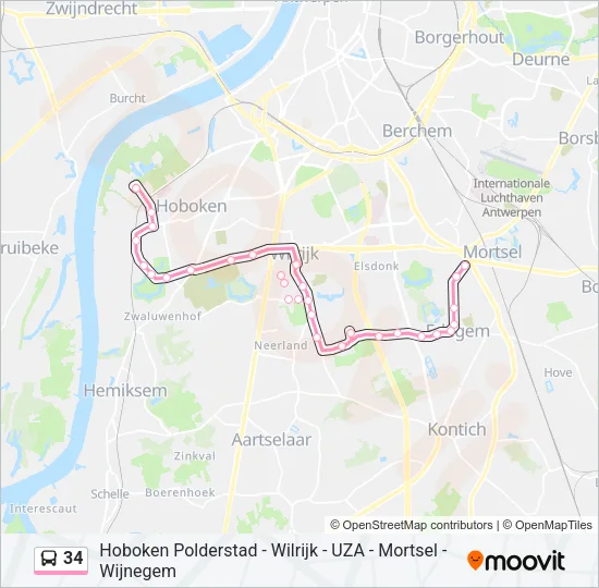 34 Bus Line Map