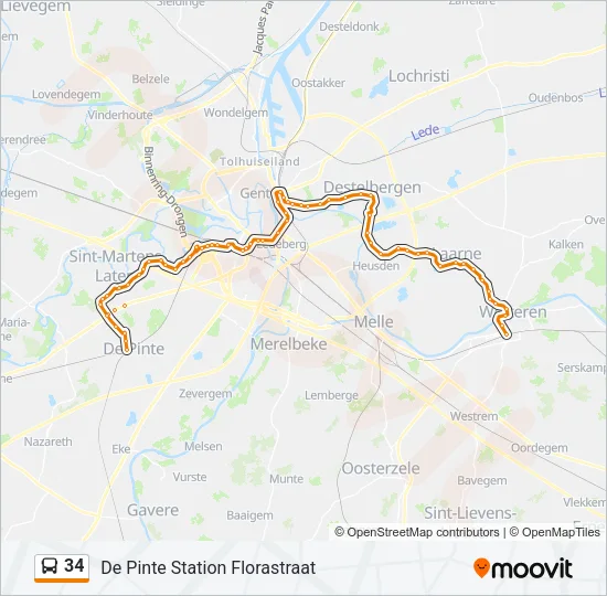 34 Bus Line Map