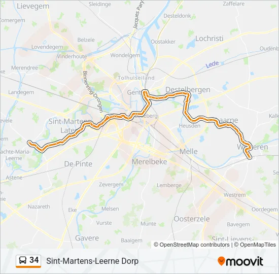 34 Bus Line Map