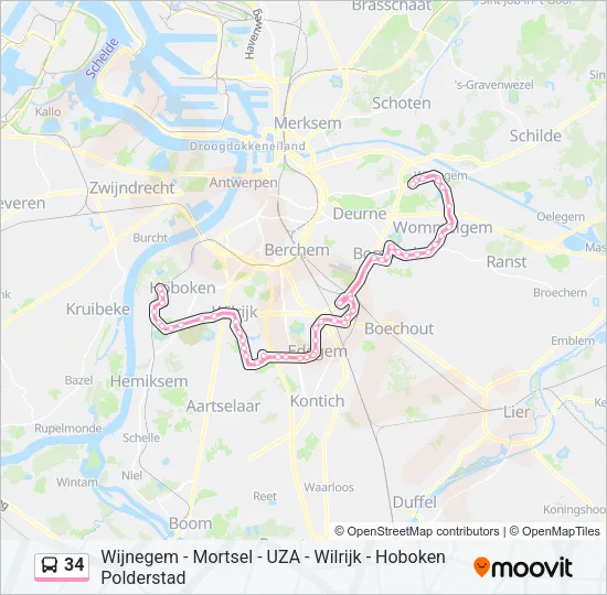 34 Bus Line Map