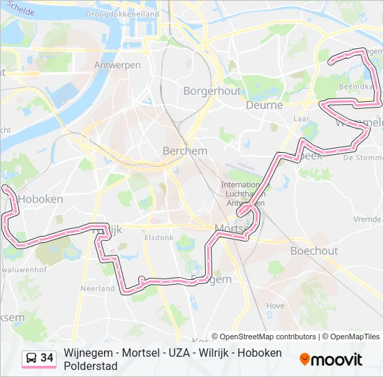 34 Bus Line Map