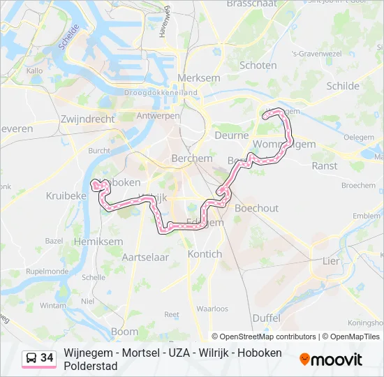 34 Bus Line Map