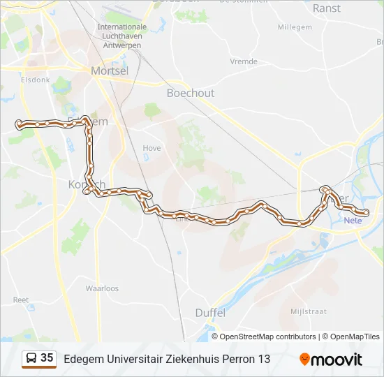 35 Bus Line Map