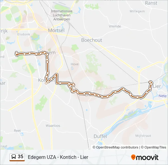 35 Bus Line Map