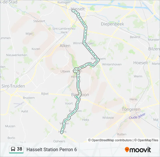 38 Bus Line Map