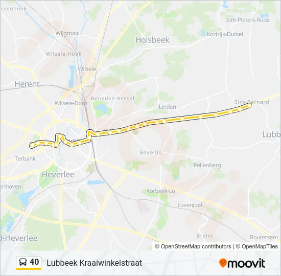 Bus 40 lijnkaart