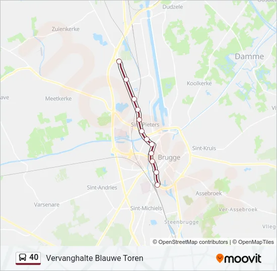 Bus 40 lijnkaart