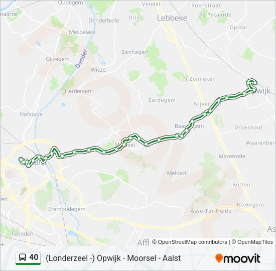 Bus 40 lijnkaart