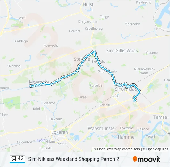 43 Bus Line Map